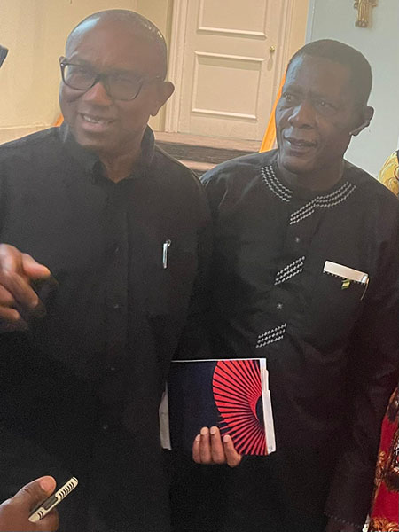 HE Peter Obi with Chief Alexander Iheke in Washington DC breakfast